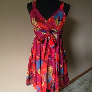 JNBY Since 1994 Red Floral Sun Dress